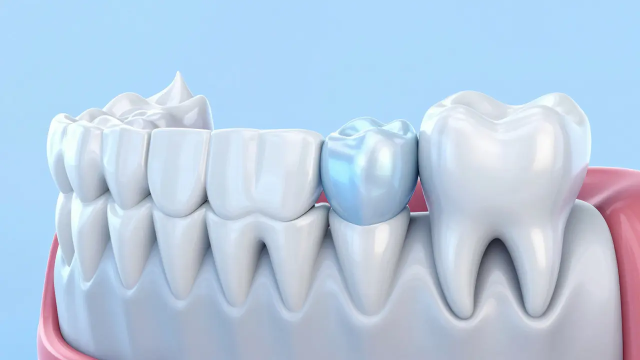 3D ilustrace zubního oblouku znázornující rozdíly mezi úmoly, smykace a stmýkace.