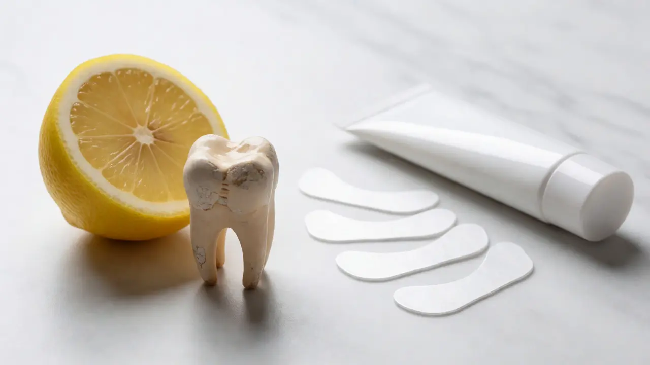 Porovnání citronu a zubních produktů