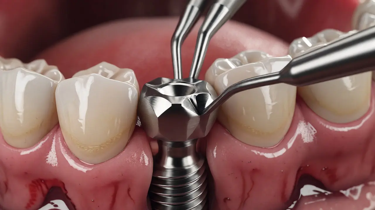 Chirurgické zavedení titanového zubního implantátu