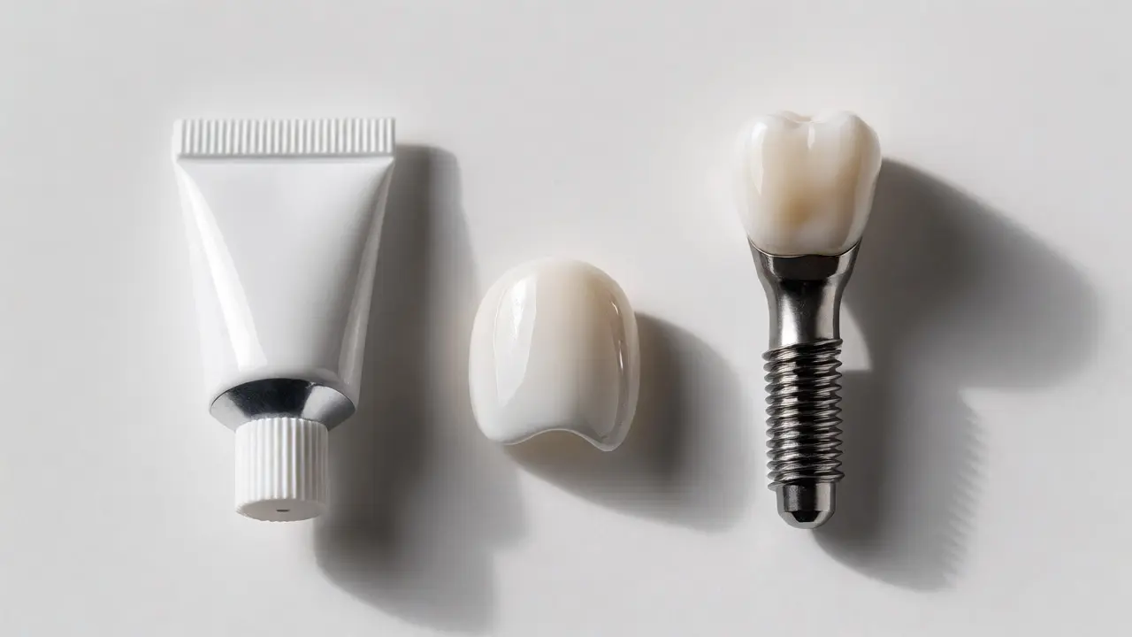 Porovnání materiálů pro opravu zubu: kompozit, faceta a implantát